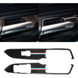 2 PCS Car USA Color Carbon Fiber Window Lift Panel Decorative Sticker for Ford Mustang 2015-2017  Left Drive