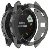 For Garmin Fenix 6X / 6X Pro Smart Watch Half Coverage TPU Protective Case(Transparent Black)