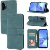 For Samsung Galaxy A32 5G Embossed Striped Magnetic Buckle PU + TPU Horizontal Flip Leather Case with Holder & Card Slot & Wallet & Photo Frame & Sling(Green)