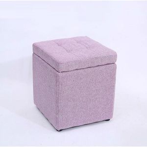 Creative Retro Storage Stool Home Fabric Stool Storage Stool(Light Purple)