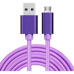 3m 3A Woven Style Metal Head Micro USB to USB Data / Charger Cable  For Samsung / Huawei / Xiaomi / Meizu / LG / HTC and Other Smartphones(Purple)