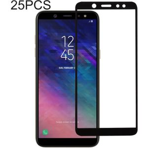 25 PCS Full Glue Full Cover Screen Protector Tempered Glass film for Galaxy A6+ (2018)