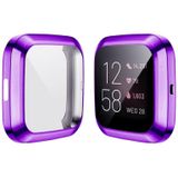 For Fitbit versa 2 Plating TPU All-inclusive Protective Shell(Purple)