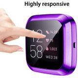 For Fitbit versa 2 Plating TPU All-inclusive Protective Shell(Purple)