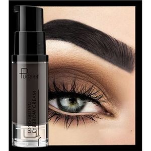Pudaier Long-lasting Eyebrow Cream Natural Liuqid Eyebrow Gel Tattoo Makeup Eye Brow Tint Brows Pigment Black Eyebrow Enhancer(02#)
