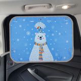 Snow Bear Pattern Car Large Rear Window Sunscreen Insulation Window Sunshade Cover  Size: 70*50cm