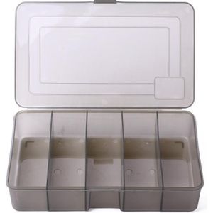4 PCS HENGJIA qt051 5 Grids Fishing Tackle Box Storage Box  Size: Large
