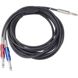 BLS0201-50 Stereo 6.35mm Male naar Dual Mono 6.35mm Audiokabel  Lengte: 5m