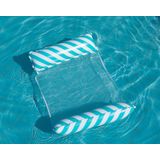Inflatable Recliner On Water Foldable Backrest Floating Bed Inflatable Floating Row  Style? Diagonal Stripes (Light Blue)