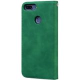 For Huawei Honor 9 Lite Frosted Business Magnetic Horizontal Flip PU Leather Case with Holder & Card Slot & Lanyard(Green)