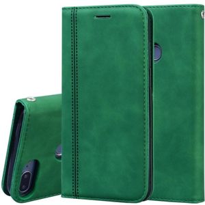 For Huawei Honor 9 Lite Frosted Business Magnetic Horizontal Flip PU Leather Case with Holder & Card Slot & Lanyard(Green)