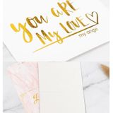 100 PCS Valentines Day Bronzing Greeting Card Flower Shop Birthday Thank You Card(You Are My Love My Angel)