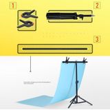 70x200cm T-Shape Photo Studio Background Support Stand Backdrop Crossbar Bracket Kit with Clips