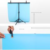 70x200cm T-Shape Photo Studio Background Support Stand Backdrop Crossbar Bracket Kit with Clips
