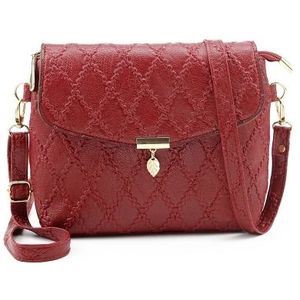 Small Handbags Women Leather Shoulder Mini Crossbody Bag Long Strap Clutch(Jujube Red)