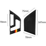 2 PCS German Flag Car Carbon Fiber Left Drive Seat Adjustment Panel Decorative Sticker for Mercedes-Benz W204 2007-2013