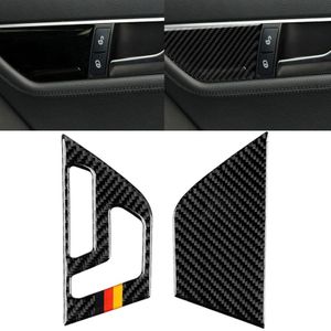 2 PCS German Flag Car Carbon Fiber Left Drive Seat Adjustment Panel Decorative Sticker for Mercedes-Benz W204 2007-2013