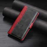 For Samsung Galaxy A71 5G Retro Texture Contrast Color Side Buckle Horizontal Flip Leather Case with Holder & Card Slots & Wallet(Red)