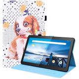 For Lenovo M10 FHD REL TB-X605FC / TB-X605LC Animal Pattern Horizontal Flip Leather Case with Holder & Card Slots & Photo Frame(Little Flower Dog)