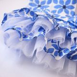 Pet Clothes Spring and Summer Cotton Small Dog Princess Pet Skirt  Size:M(Blue Maple Leaf)