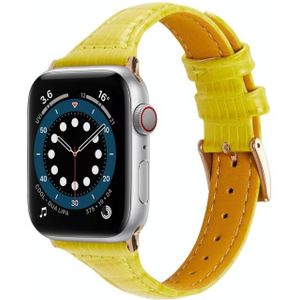 Krokodil textuur lederen vervangende band horlogeband voor Apple Watch Series 6 & SE & 5 & 4 40mm / 3 & 2 & 1 38mm