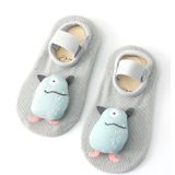 3 Pairs Baby Socks Cartoon Doll Anti-Slip Anti-Out Cotton Baby Floor Socks  Toyan Socks: M 1-3 Years Old(Gray Small Monster)