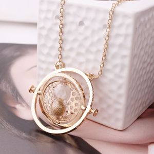 Brand New Fashion Time Converter Hourglass  Necklace(Gold)