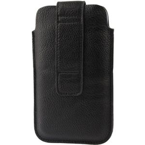 Universal Leather Case Pocket Sleeve Bag with Earphone Pocket for Galaxy Note II / N7100 / i9220 (Black)