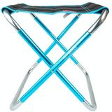 CLS Large 7075 Aluminum Alloy Outdoor Folding Stool Portable BBQ Fishing Folding Chair  Size: 30x25x31cm(Blue)