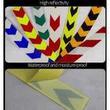 PVC Crystal Color Arrow Reflective Film Truck Honeycomb Guidelines Warning Tape Stickers 5cm x 25m(Fluorescent Green Red)