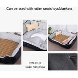 Dog Bone Pattern Big Soft Warm Kennel Pet Dog Cat Mat Blanket  with Rattan Mat & Blanket Size: XS  50×40×15cm (Grey White)