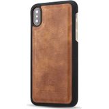 DG.MING for iPhone X  Crazy Horse Texture Horizontal Flip Detachable Magnetic Protective Case with Holder & Card Slots & Wallet(Brown)
