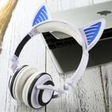 Foldable Wireless Bluetooth V4.2 Glowing Cat Ear Headphone Gaming Headset with LED Light & Mic  For iPhone  Galaxy  Huawei  Xiaomi  LG  HTC and Other Smart Phones(White)
