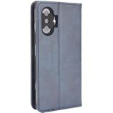 For Xiaomi Poco F3 GT / Redmi K40 Gaming Magnetic Buckle Retro Crazy Horse Texture Horizontal Flip Leather Case with Holder & Card Slots & Photo Frame(Blue)