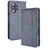 For Xiaomi Poco F3 GT / Redmi K40 Gaming Magnetic Buckle Retro Crazy Horse Texture Horizontal Flip Leather Case with Holder & Card Slots & Photo Frame(Blue)