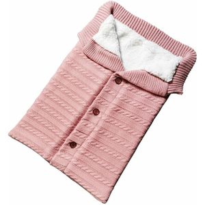 Warm Soft Cotton Knitting Envelope Newborn Baby Sleeping Bag(Light Pink)