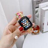 Wooden Bead Woven Watchband For Apple Watch Series 6 & SE & 5 & 4 44mm / 3 & 2 & 1 42mm(Rainbow B)