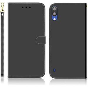 For Galaxy A10 / M10 Imitated Mirror Surface Horizontal Flip Leather Case with Holder & Card Slots & Wallet & Lanyard(Black)