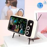 TV-JCZN-010 Desktop Retro TV Style Mobile Phone Stand with Bluetooth Audio(Silver White)