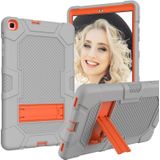 For Samsung Galaxy Tab A 10.1 (2019) / T510 Contrast Color Robot Shockproof Silicone + PC Protective Case with Holder(Grey Orange)