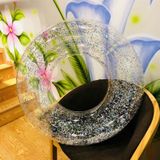 All-transparent Sequined Swimming Ring Diameter: 80cm (Silver)