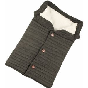 Warm Soft Cotton Knitting Envelope Newborn Baby Sleeping Bag(Dark Grey)