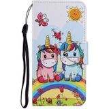 Coloured Drawing Pattern Horizontal Flip PU Leather Case with Holder & Card Slots & Wallet & Lanyard For iPhone 6 Plus & 6s Plus(Couple Unicorn)