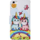 Coloured Drawing Pattern Horizontal Flip PU Leather Case with Holder & Card Slots & Wallet & Lanyard For iPhone 6 Plus & 6s Plus(Couple Unicorn)