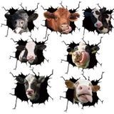 7 PCS Animal Wall Stickers Cattle Head Hoisting Car Window Static Stickers(Cow 06)