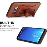 Fierre Shann Full Coverage Protective Leather Case for Galaxy S8  with Holder & Card Slot(Red)