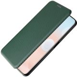 For HTC Desire 21 Pro Carbon Fiber Texture Magnetic Horizontal Flip TPU + PC + PU Leather Case with Card Slot(Green)