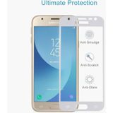 For Galaxy J3 (2017) (EU Version) 0.26mm 9H Surface Hardness 2.5D Curved Silk-screen Full Screen Tempered Glass Screen Protector (White)