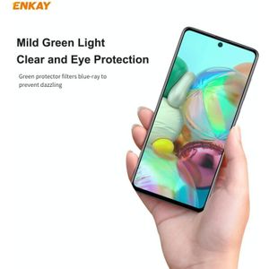 For Samsung Galaxy A71 ENKAY Hat-Prince 0.26mm 9H 6D Curved Full Screen Eye Protection Green Film Tempered Glass Protector