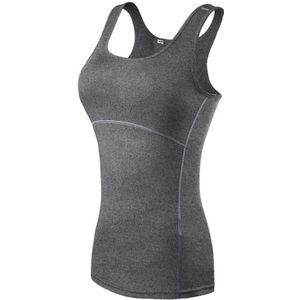 Tight Training Exercise Fitness Yoga Quick Dry Vest (Color:Grey Size:M)